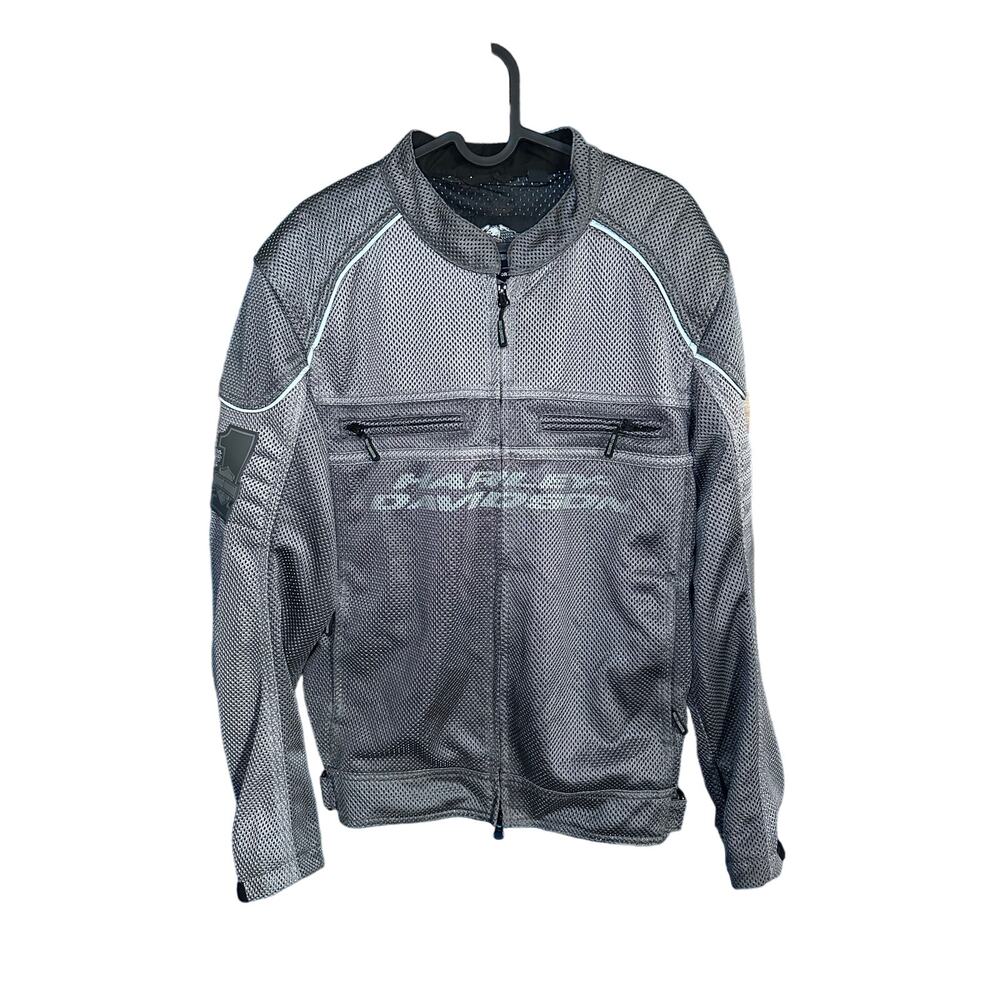 Harley Davidson Men's Affinity Colorblocked Mesh Riding Jacket Gray 1X